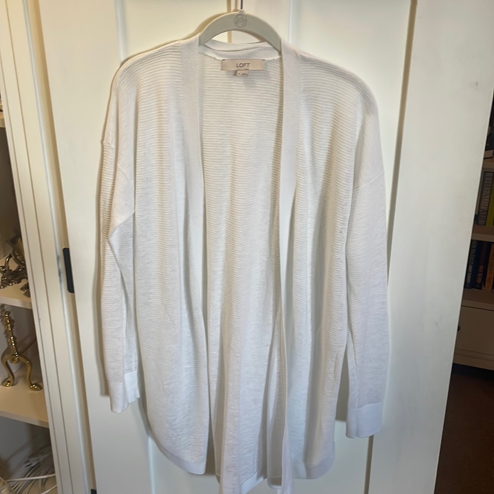 Loft white long sweater
